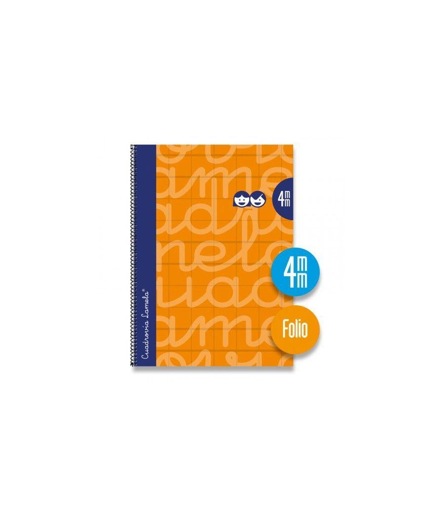 Cuaderno folio forrado rayado 4 mm naranja lamela 7fte004n pack 5 unidades