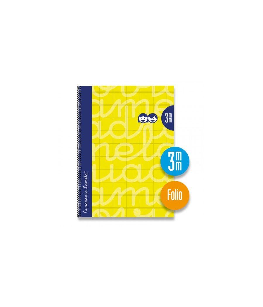 Cuaderno folio forrado rayado 3 mm amarillo lamela 7fte03am pack 5 unidades