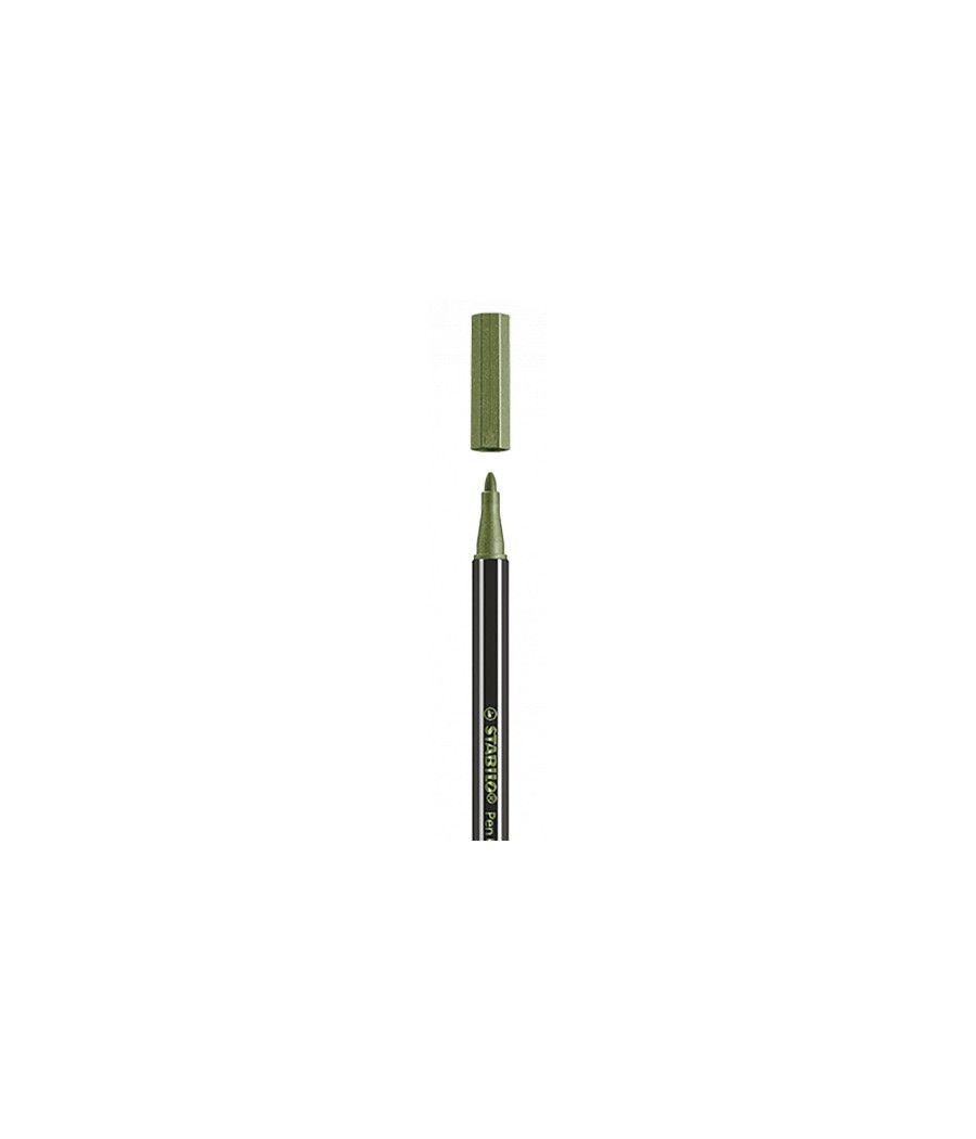 Rotulador punta 1,4 mm pen 68 metallic verde hoja stabilo 68/843 pack 10 unidades