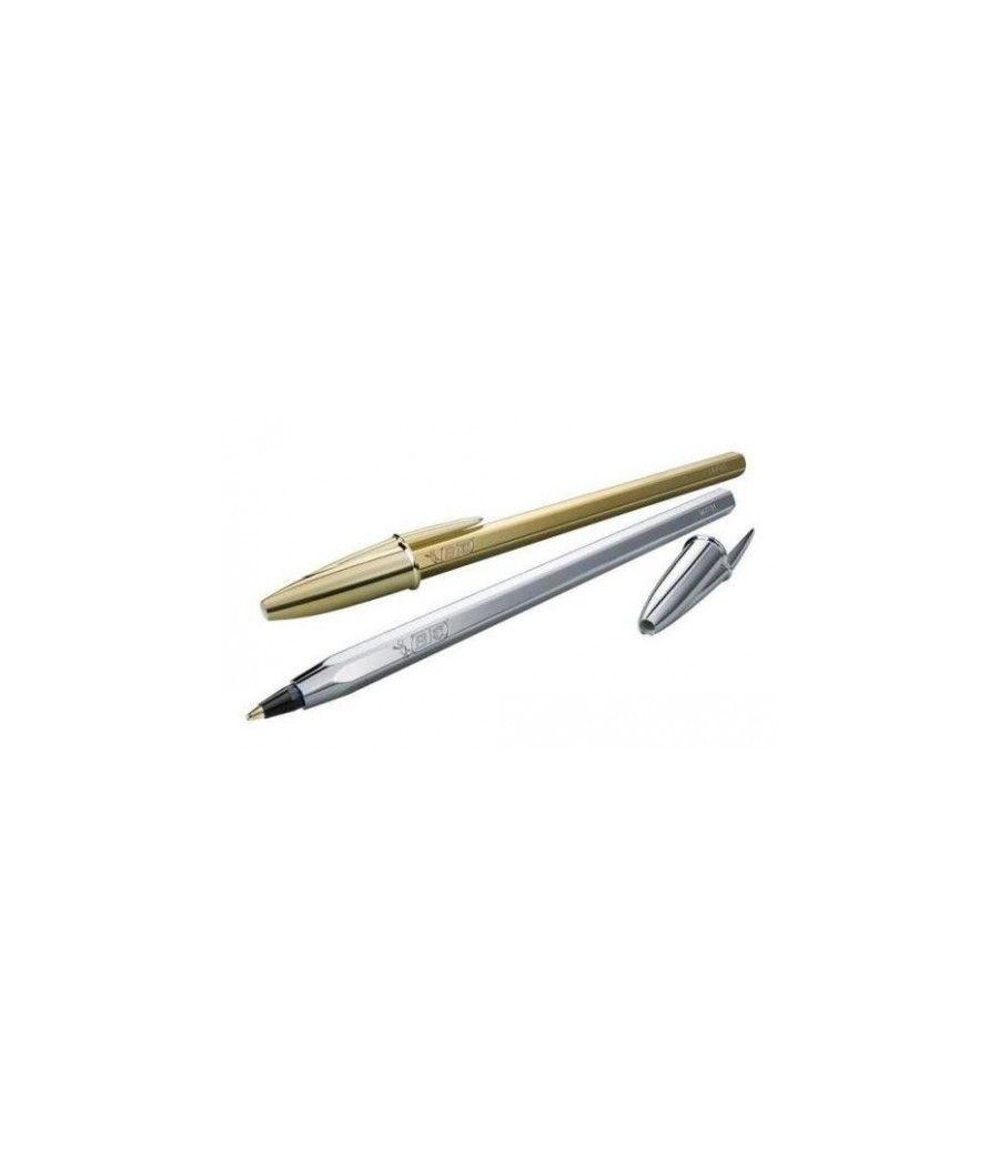 Boligrafo cristal celebrate trazo 0,4 mm. color plata bic 921339 pack 20 unidades