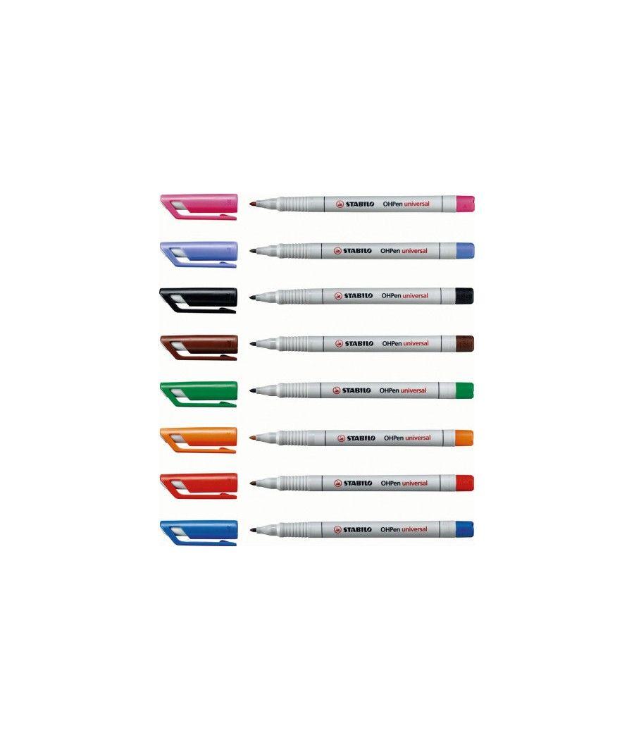 Marcador permanente punta fina ohpen universal 0,7mm. azul stabilo 842/41 pack 10 unidades