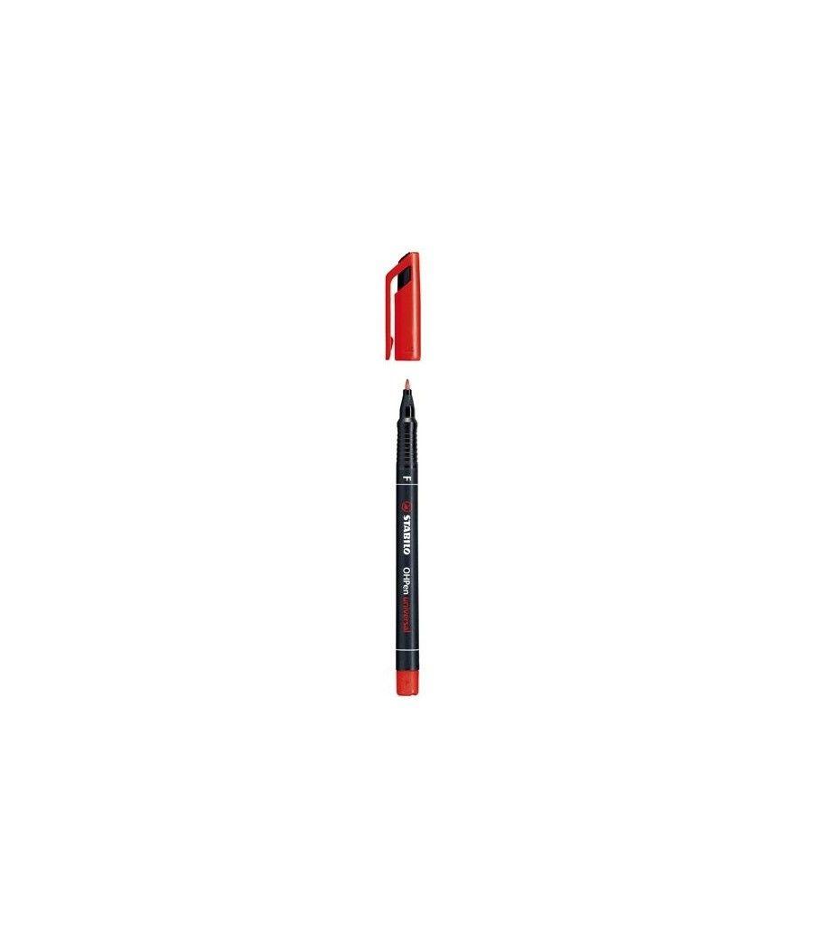 Marcador permanente punta fina ohpen universal 0,7mm. rojo stabilo 842/40 pack 10 unidades