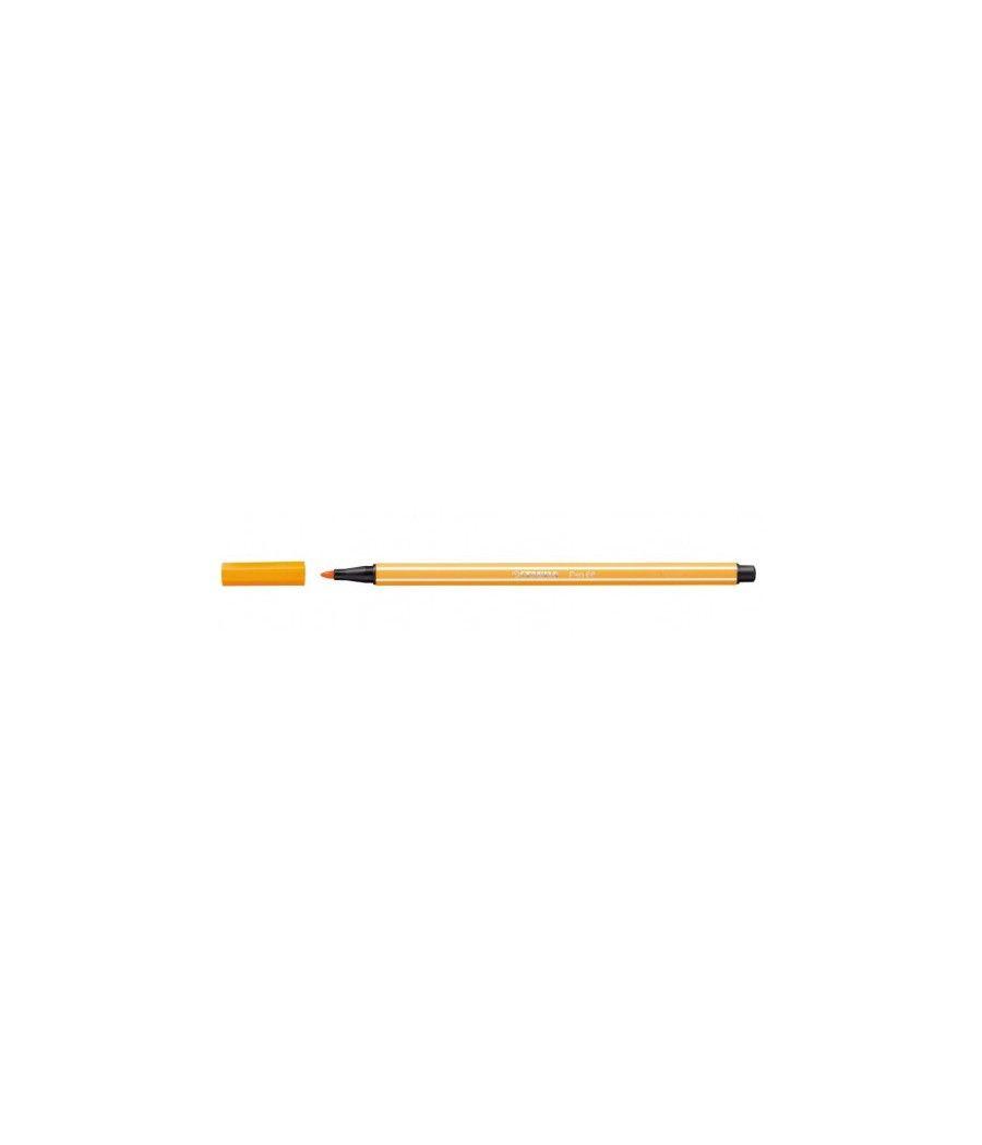 Rotulador punta fibra media 1mm. pen 68 naranja neon stabilo 68/054 pack 10 unidades