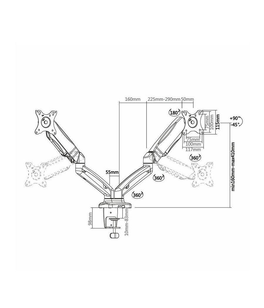 Soporte para 2 Monitores Aisens DT27TSR-045/ hasta 6.5kg - Imagen 3