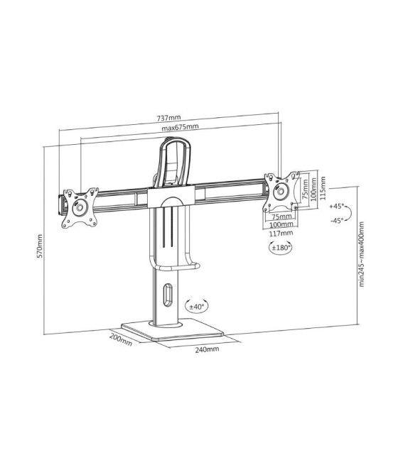 Soporte para 2 Monitores Aisens DT27TSR-065/ hasta 6kg - Imagen 5