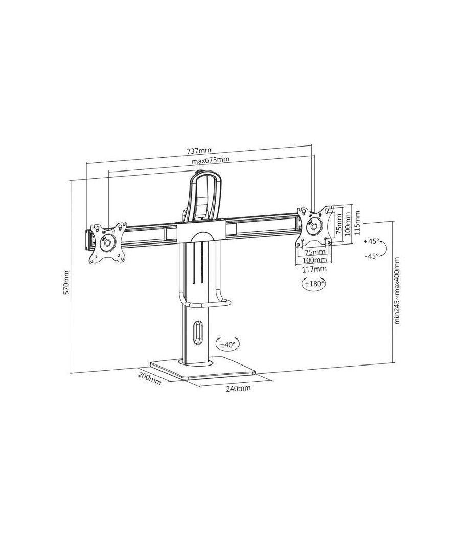 Soporte para 2 Monitores Aisens DT27TSR-065/ hasta 6kg - Imagen 5