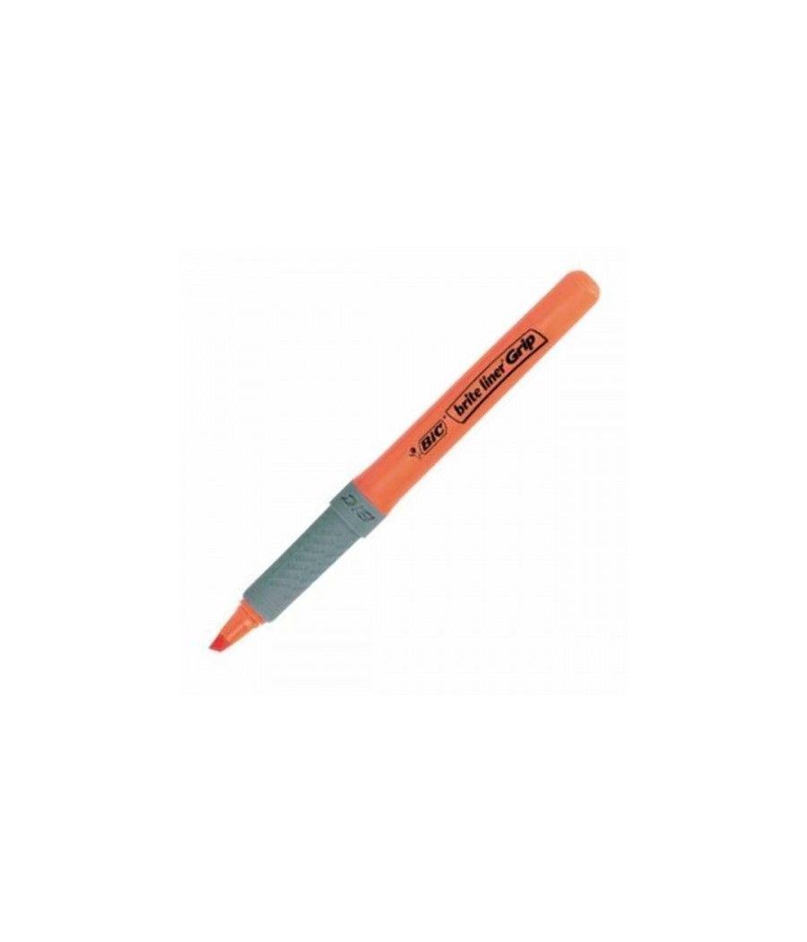 Marcador fluorescente highlighter grip trazo 1,5-3,3mm. naranja bic 811933 pack 12 unidades