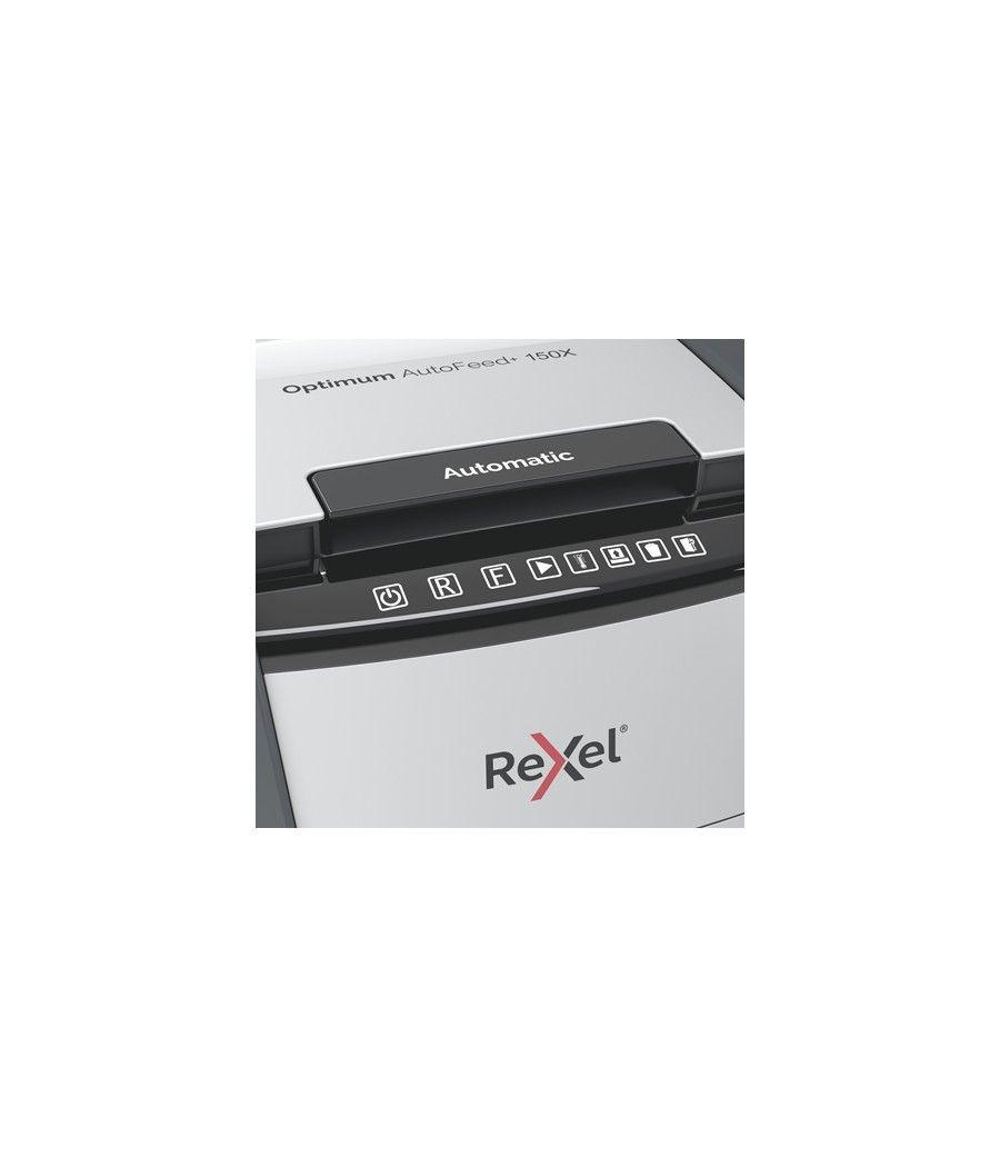 Rexel optimum autofeed+ 150x a triturador de papel corte cruzado 55 db 22 cm negro, gris