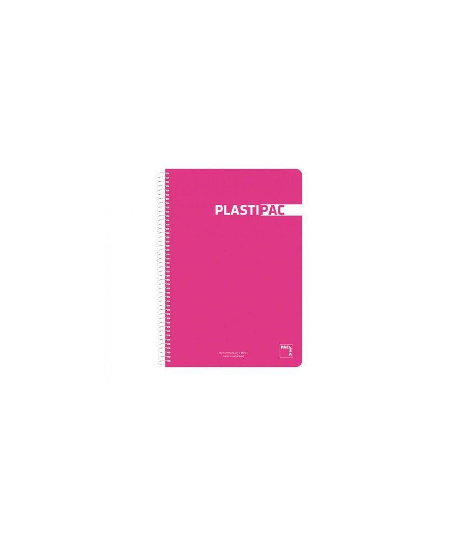 Cuaderno plastipac 90 grs. tapa polipropileno 4º 80 hojas liso con margen surtido pacsa 16573 pack 5 unidades