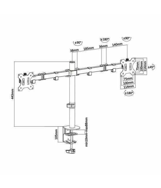 Soporte para 2 Monitores Aisens DT32TSR-041/ hasta 8kg - Imagen 4