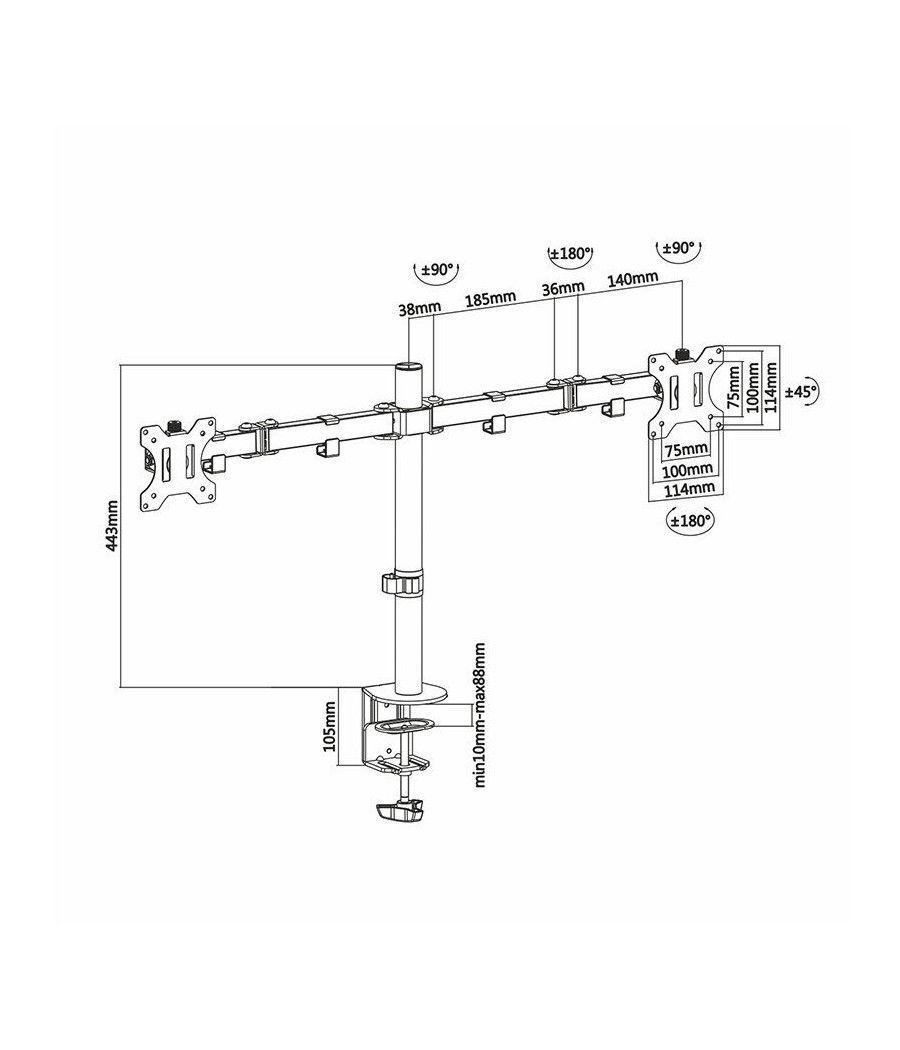 Soporte para 2 Monitores Aisens DT32TSR-041/ hasta 8kg - Imagen 4