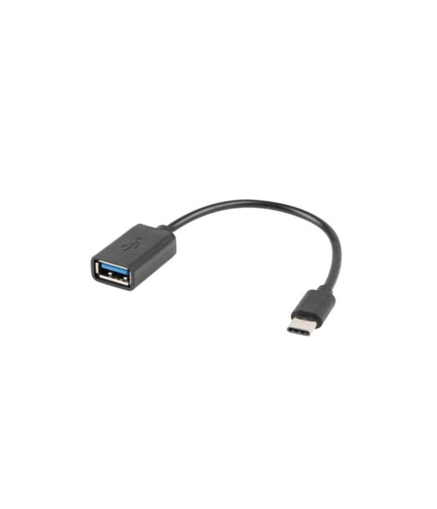 Adaptador lanberg otg usb-c(m) a usb-a 2.0 (h) 15 cm negro