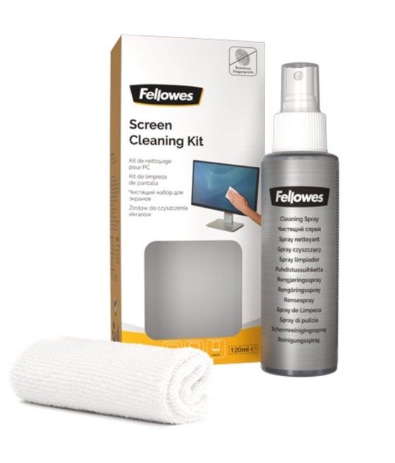 Kit Limpiador de Pantallas Fellowes Screen Cleaning Kit 9930501/ Spray 120ml + Gamuza Microfibra - Imagen 1