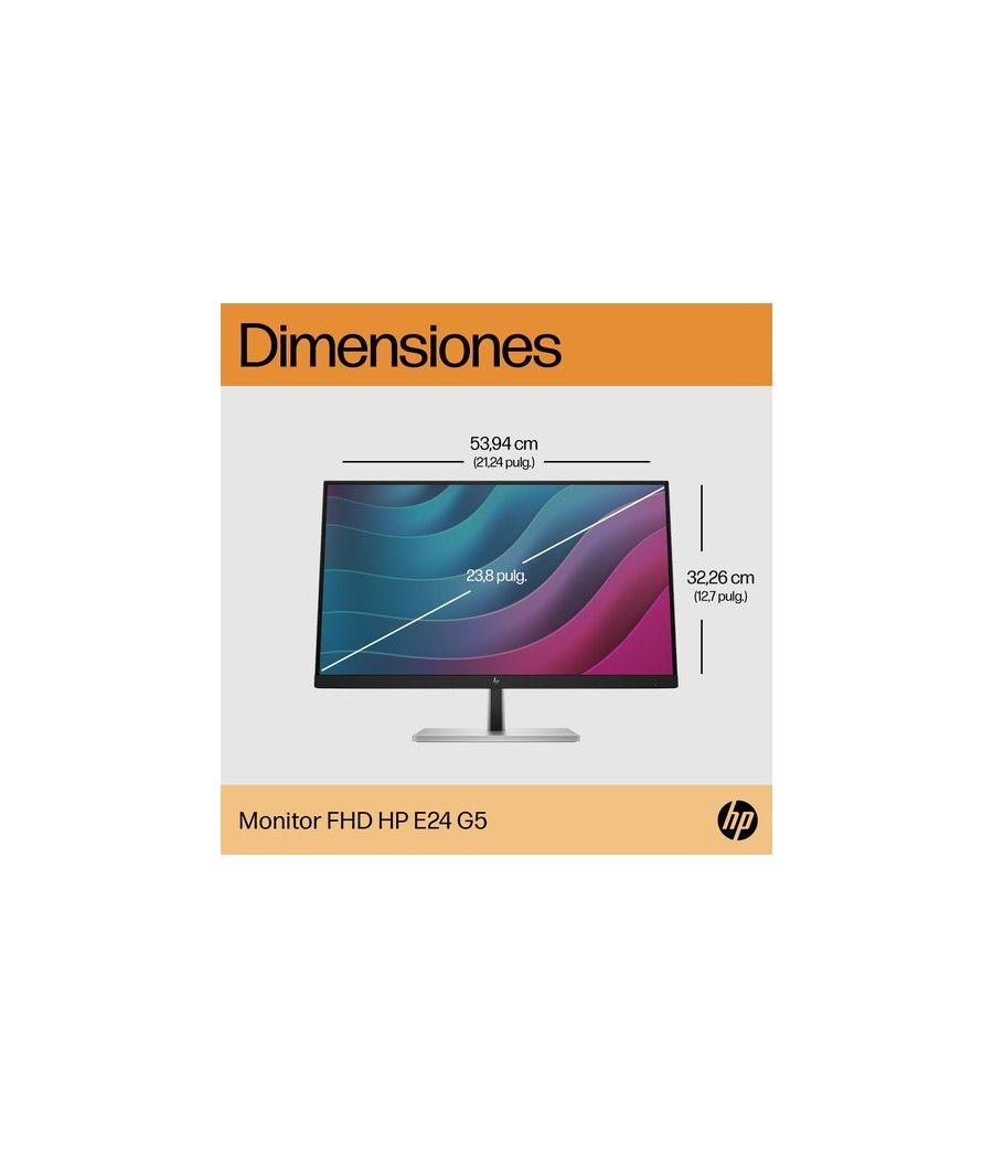 HP E-Series E24 G5 60,5 cm (23.8") 1920 x 1080 Pixeles Full HD LED Plata, Negro