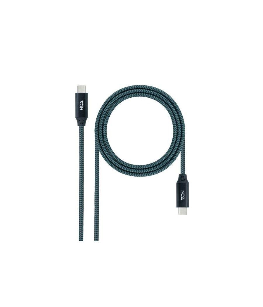 Cable type-c a type-c usb 3.2 gris/negro 0.5m nanocable