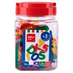 Apli kit letras y números transparentes colores surtidos -36u-