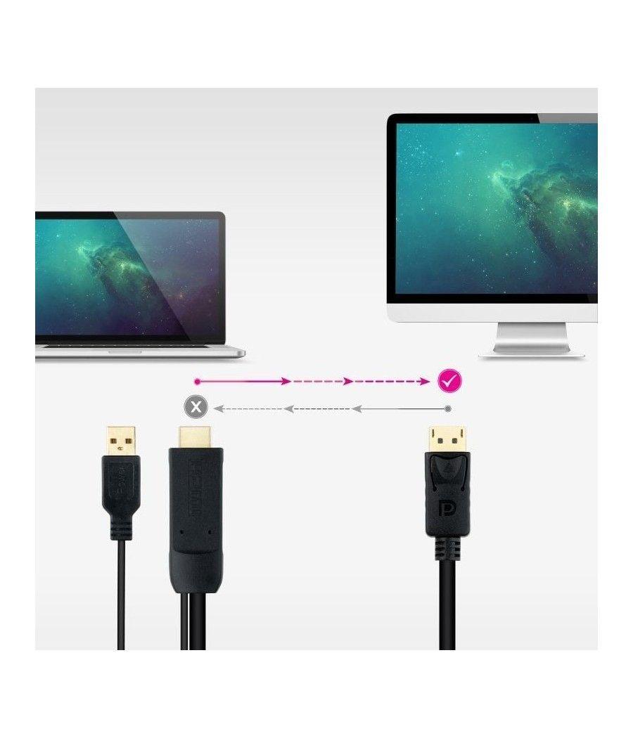 Cable conversor nanocable 10.15.4352/ hdmi macho - displayport macho/ 1.8m/ negro