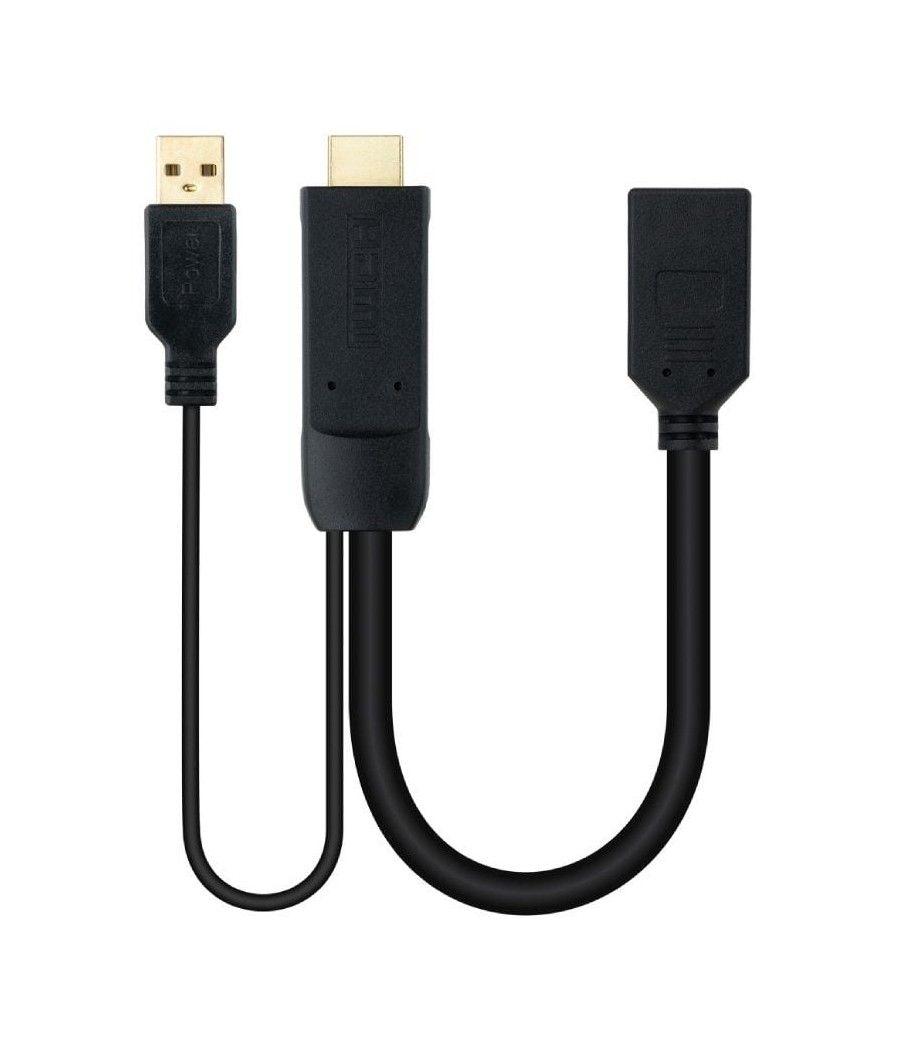 Cable conversor nanocable 10.16.0205/ hdmi macho - displayport hembra/ 20cm/ negro