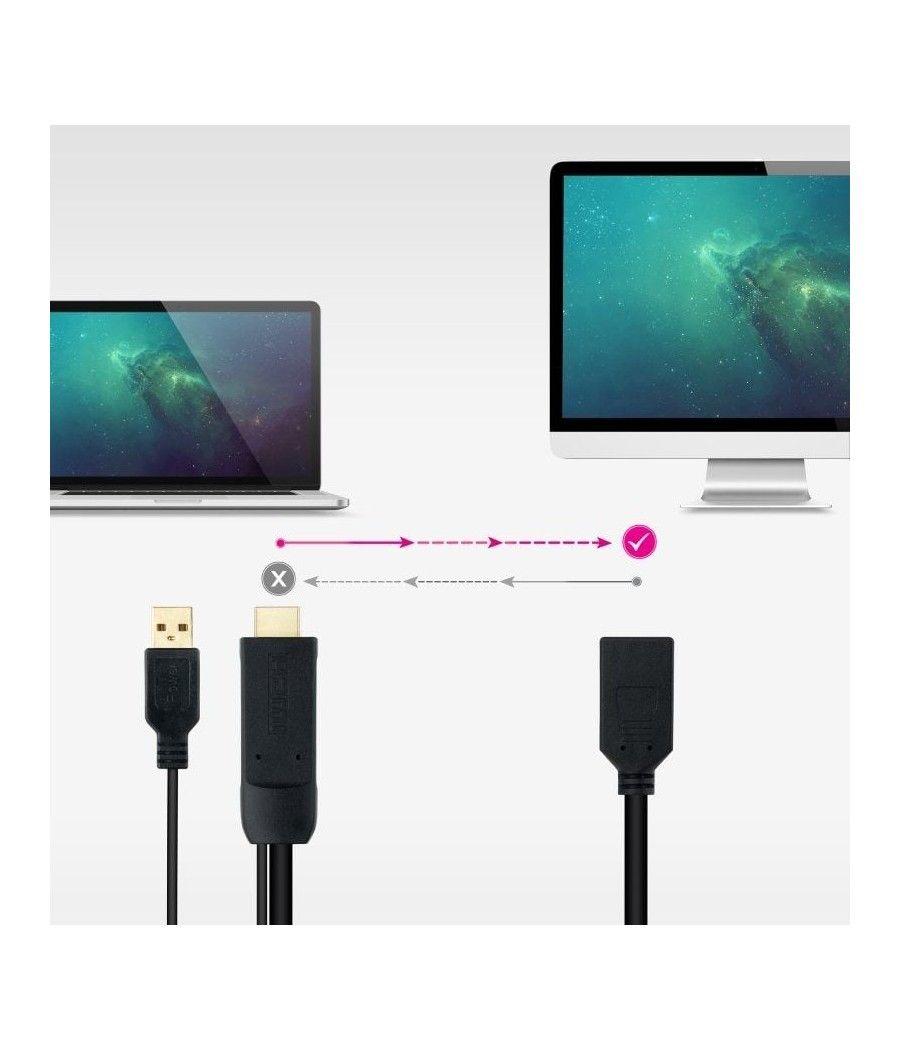 Cable conversor nanocable 10.16.0205/ hdmi macho - displayport hembra/ 20cm/ negro