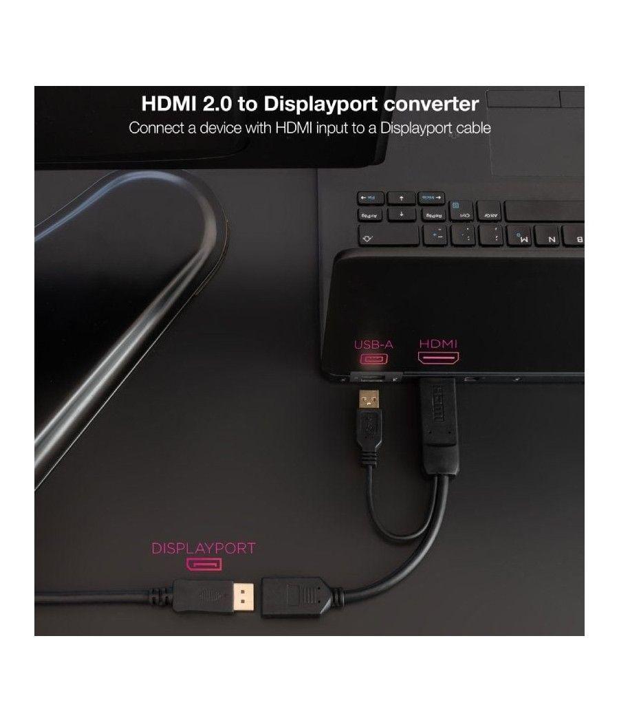 Cable conversor nanocable 10.16.0205/ hdmi macho - displayport hembra/ 20cm/ negro