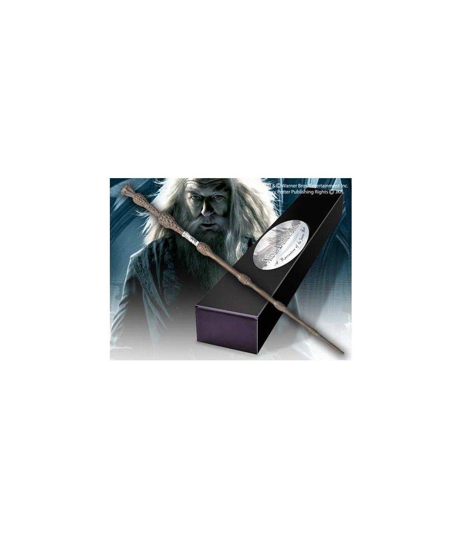 Replica the noble collection harry potter albus dumbledore varita con caja y placa de identificacion