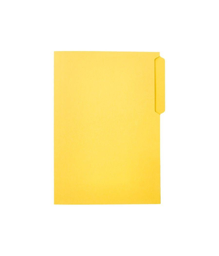 Subcarpeta cartulina liderpapel folio pestaña superior 240g/m2 amarillo pack 50 unidades