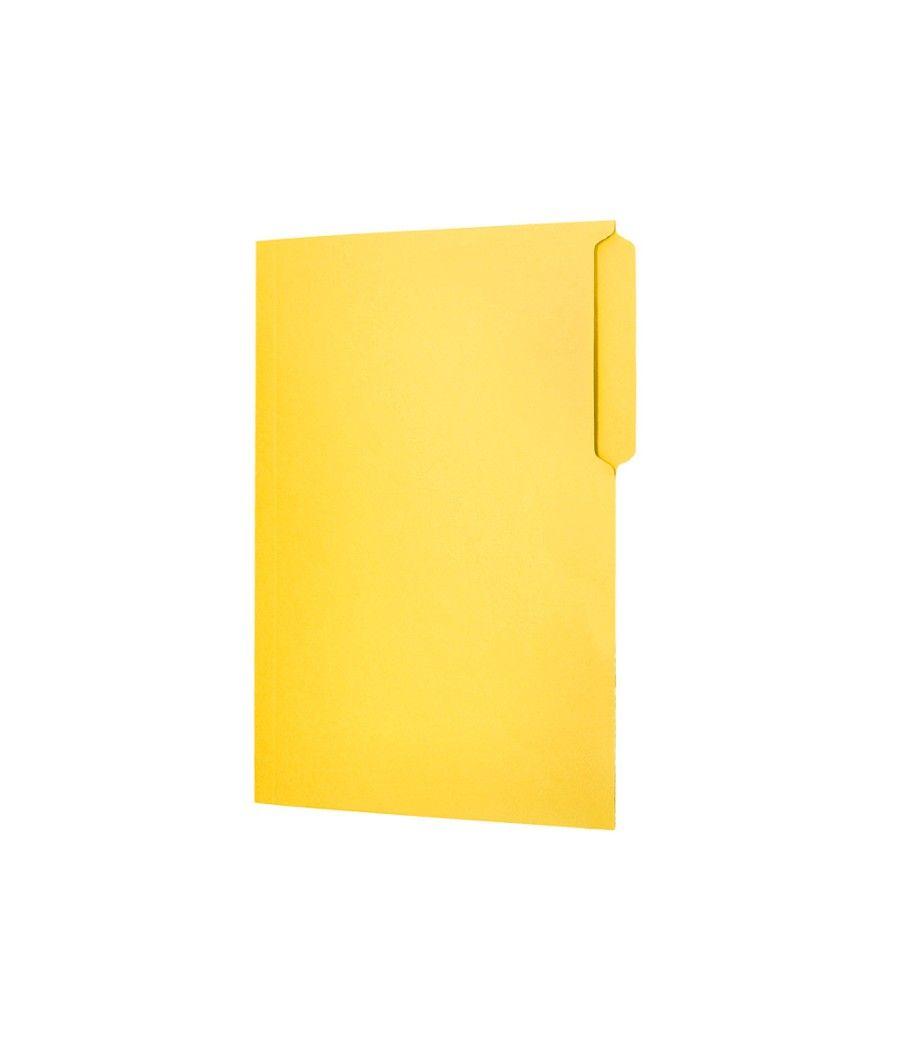 Subcarpeta cartulina liderpapel folio pestaña superior 240g/m2 amarillo pack 50 unidades