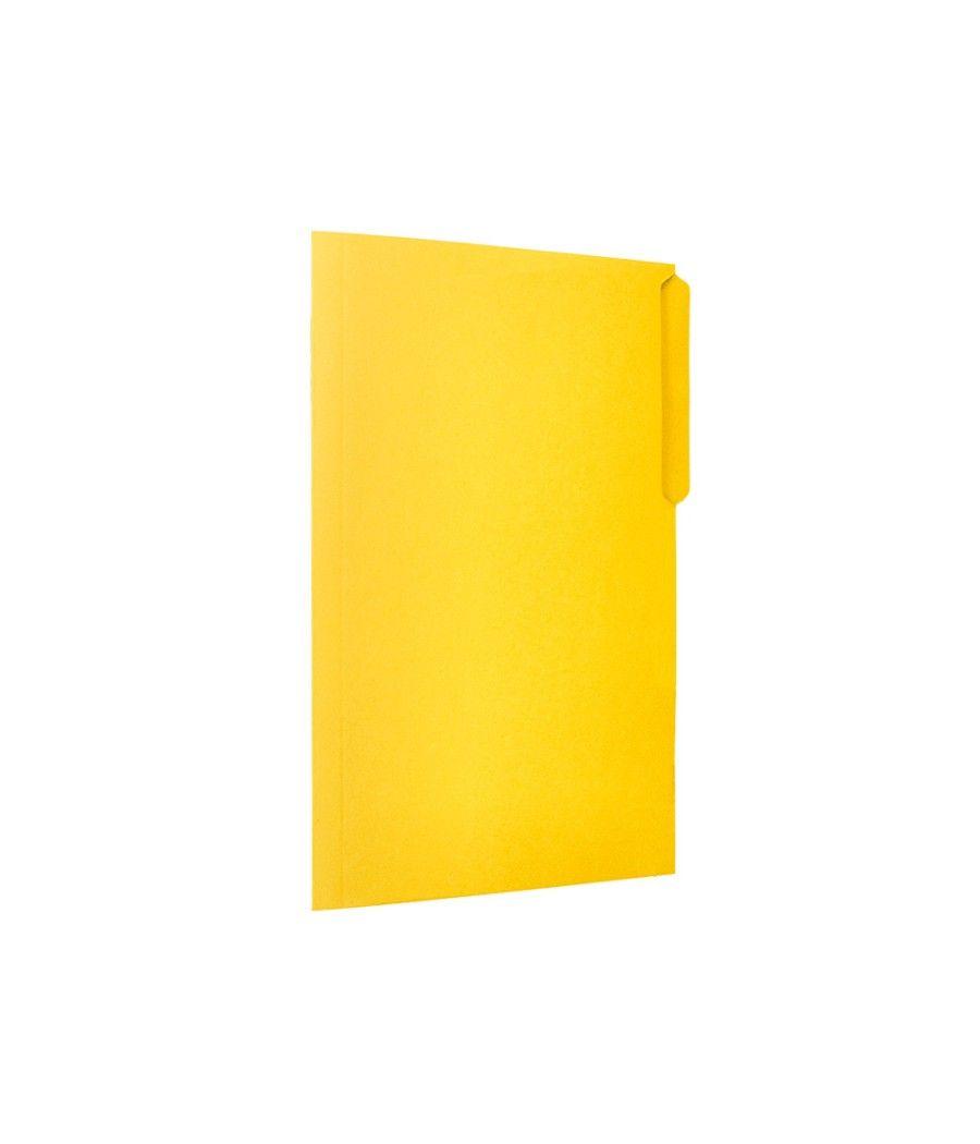 Subcarpeta cartulina liderpapel folio pestaña superior 240g/m2 amarillo pack 50 unidades