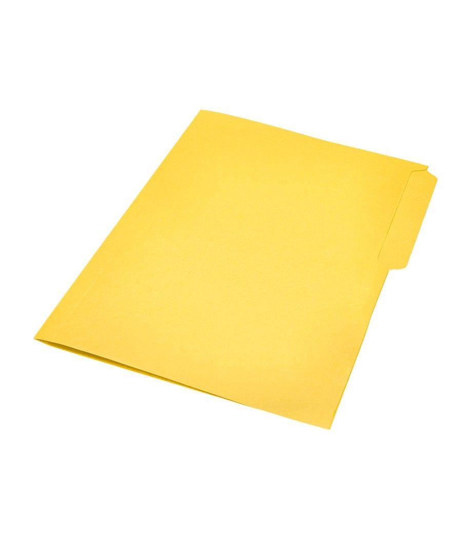 Subcarpeta cartulina liderpapel folio pestaña superior 240g/m2 amarillo pack 50 unidades