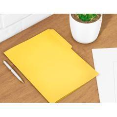 Subcarpeta cartulina liderpapel folio pestaña superior 240g/m2 amarillo pack 50 unidades