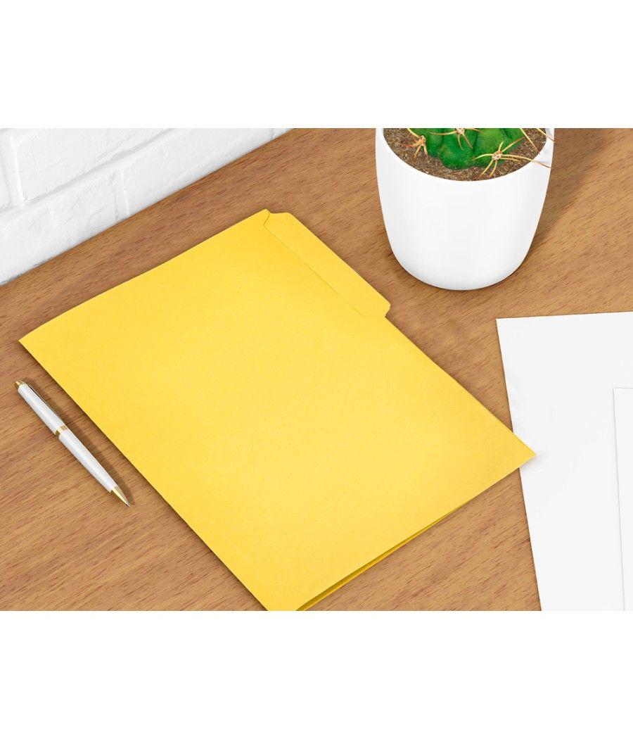 Subcarpeta cartulina liderpapel folio pestaña superior 240g/m2 amarillo pack 50 unidades