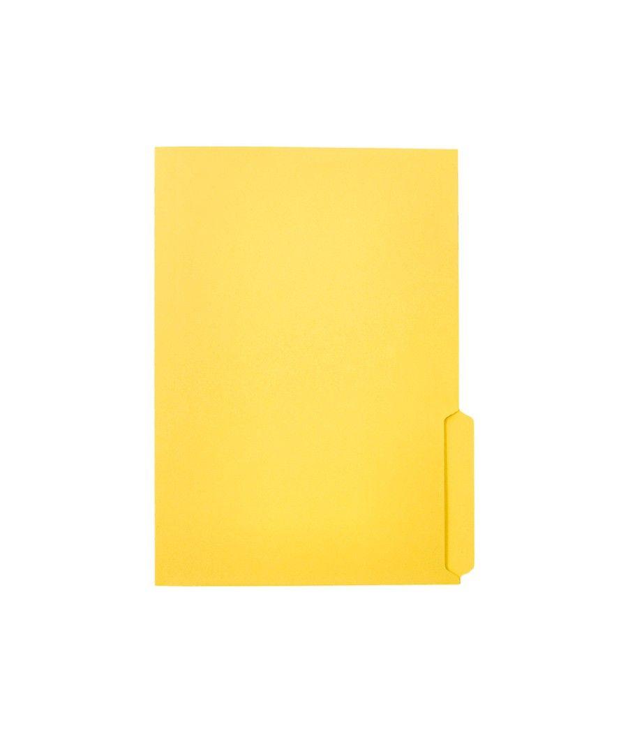 Subcarpeta cartulina liderpapel folio pestaña inferior 240g/m2 amarillo pack 50 unidades