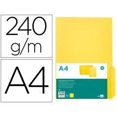 Subcarpeta cartulina liderpapel a4 pestaña inferior 240g/m2 amarillo pack 50 unidades