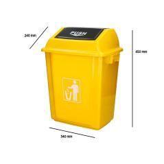 Papelera contenedor q-connect plástico con tapa de balancin 20 litros 340x240x450 mm azul