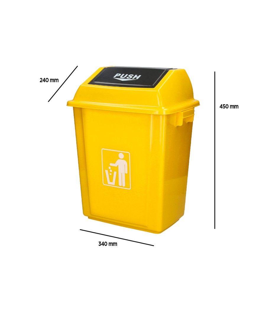 Papelera contenedor q-connect plástico con tapa de balancin 20 litros 340x240x450 mm azul