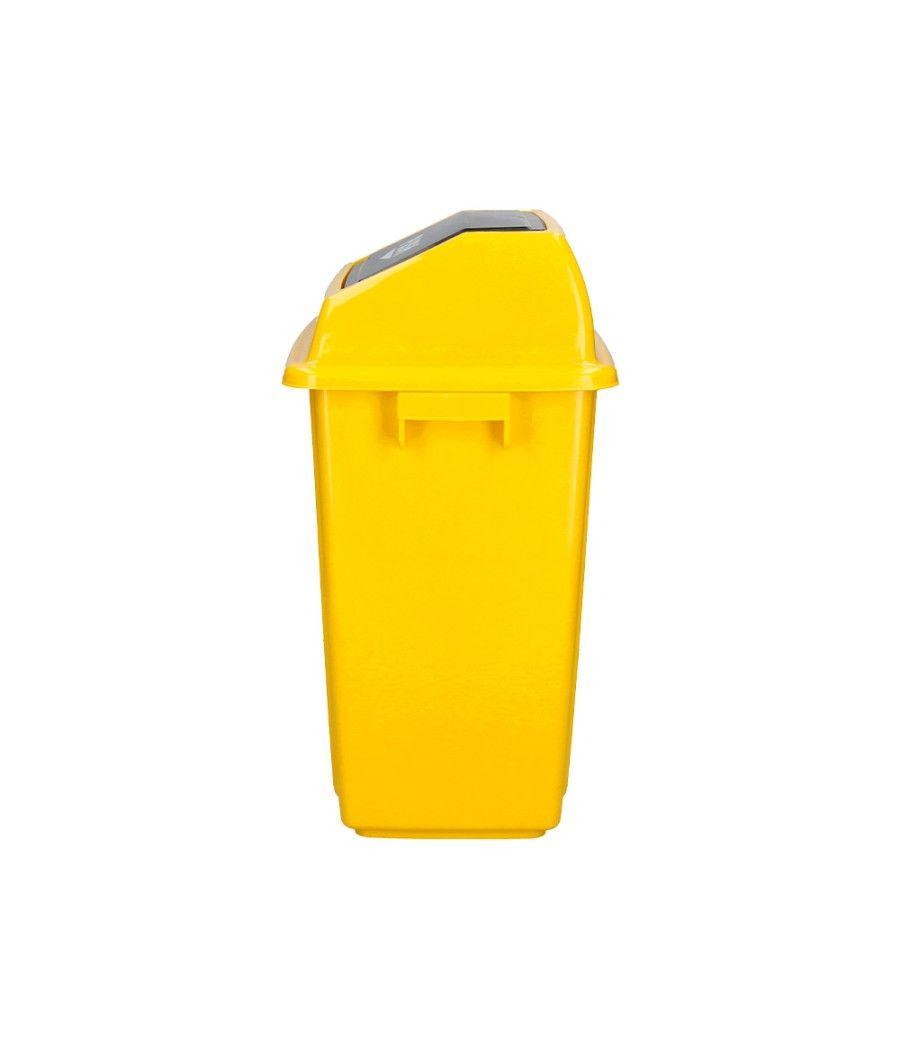 Papelera contenedor q-connect plástico con tapa de balancin 20 litros 340x240x450 mm azul