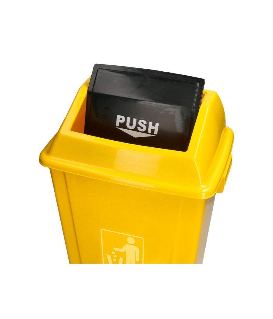 Papelera contenedor q-connect plástico con tapa de balancin 20 litros 340x240x450 mm azul