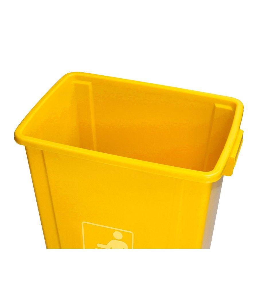 Papelera contenedor q-connect plástico con tapa de balancin 20 litros 340x240x450 mm azul