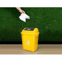 Papelera contenedor q-connect plástico con tapa de balancin 20 litros 340x240x450 mm azul