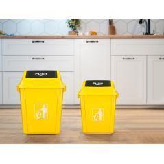 Papelera contenedor q-connect plástico con tapa de balancin 20 litros 340x240x450 mm azul