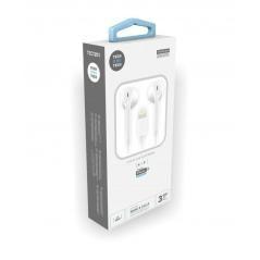 Expositor de auriculares tech one tech eartech tec1203/ con micrófono/ lightning/ incluye 10 auriculares blancos