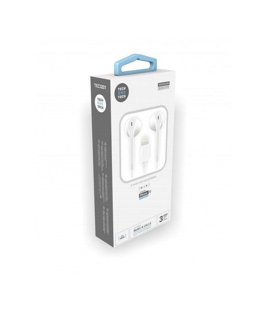 Expositor de auriculares tech one tech eartech tec1203/ con micrófono/ lightning/ incluye 10 auriculares blancos