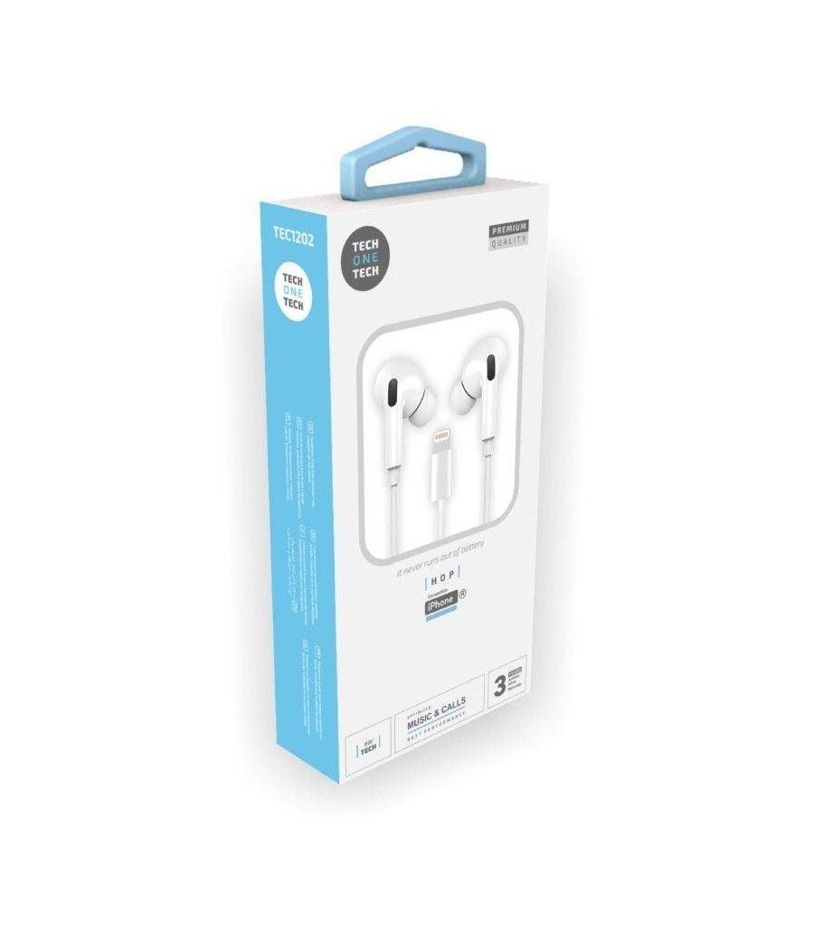Expositor de auriculares tech one tech eartech tec1203/ con micrófono/ lightning/ incluye 10 auriculares blancos