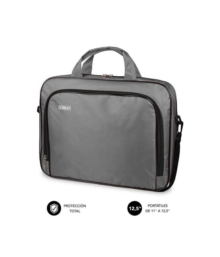 Maletín Subblim Oxford para Portátiles hasta 12.5'/ Gris - Imagen 1