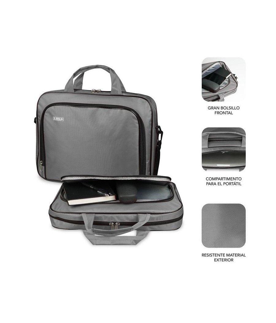 Maletín Subblim Oxford para Portátiles hasta 12.5'/ Gris - Imagen 2