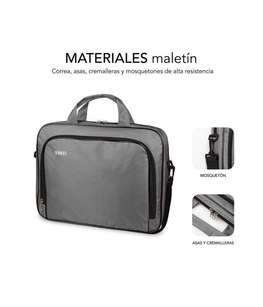 Maletín Subblim Oxford para Portátiles hasta 12.5'/ Gris - Imagen 3