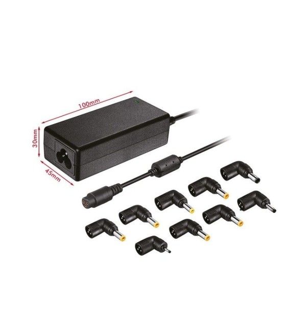Cargador de portátil leotec home/ 45w/ automático/ 9 conectores/ voltaje 9.5-20v