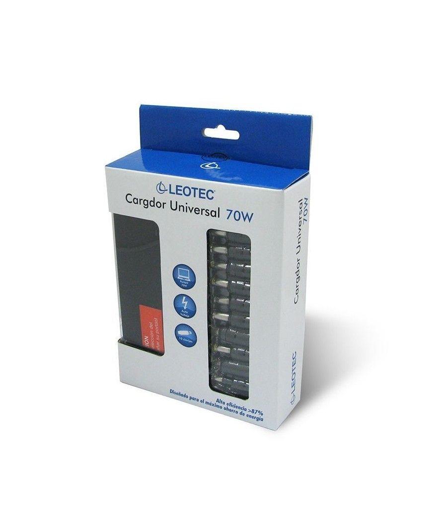 Cargador de Portátil Leotec/ 70W/ Automático/ 10 Conectores/ Voltaje 15-20V - Imagen 2