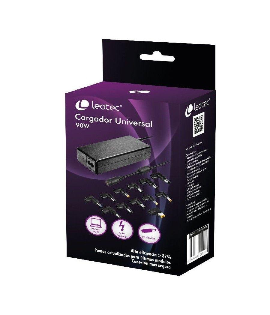 Cargador de Portátil Leotec Home/ 90W/ Automático/ 10 Conectores/ Voltaje 15-20V - Imagen 1