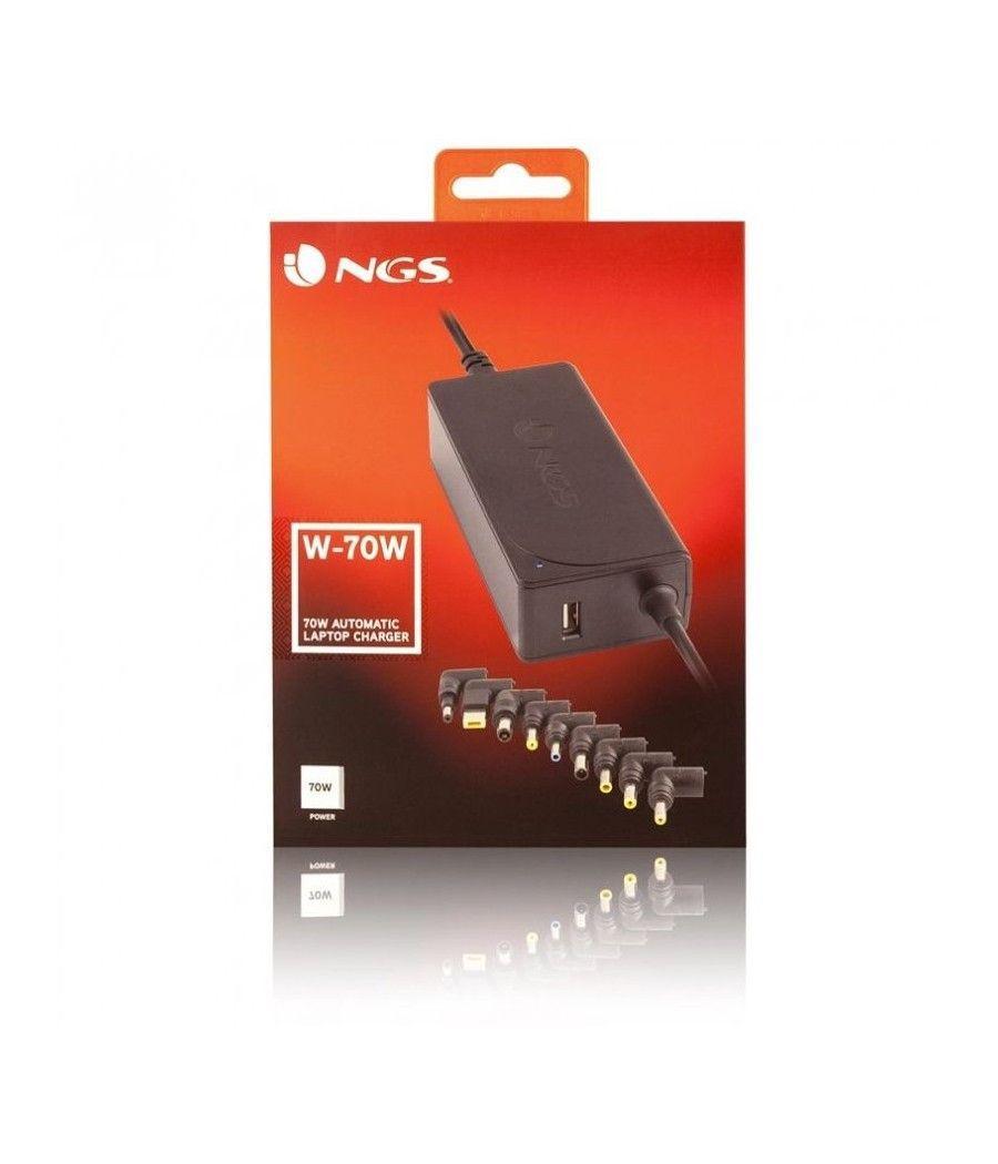 Cargador de Portátil NGS W-70W/ 70W/ Automático/ 9 Conectores/ Voltaje 18.5-20V - Imagen 2